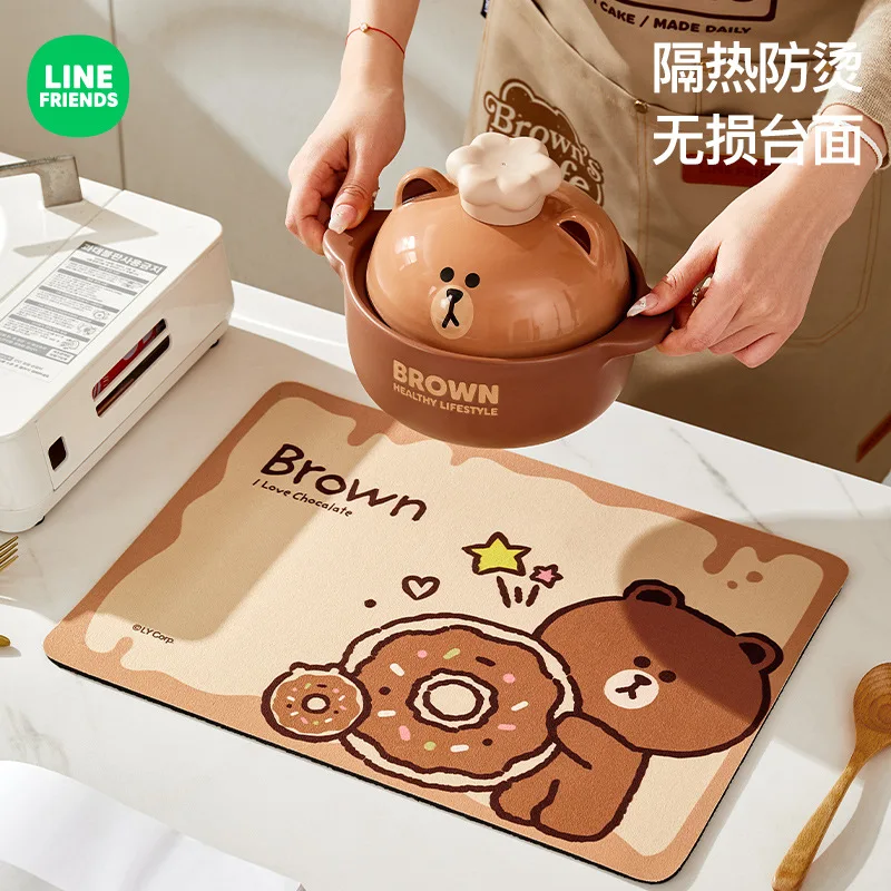 Line Friends Бурый Медведь Кони Салли Милый Мультфильм Изоляционный Коврик Kawaii