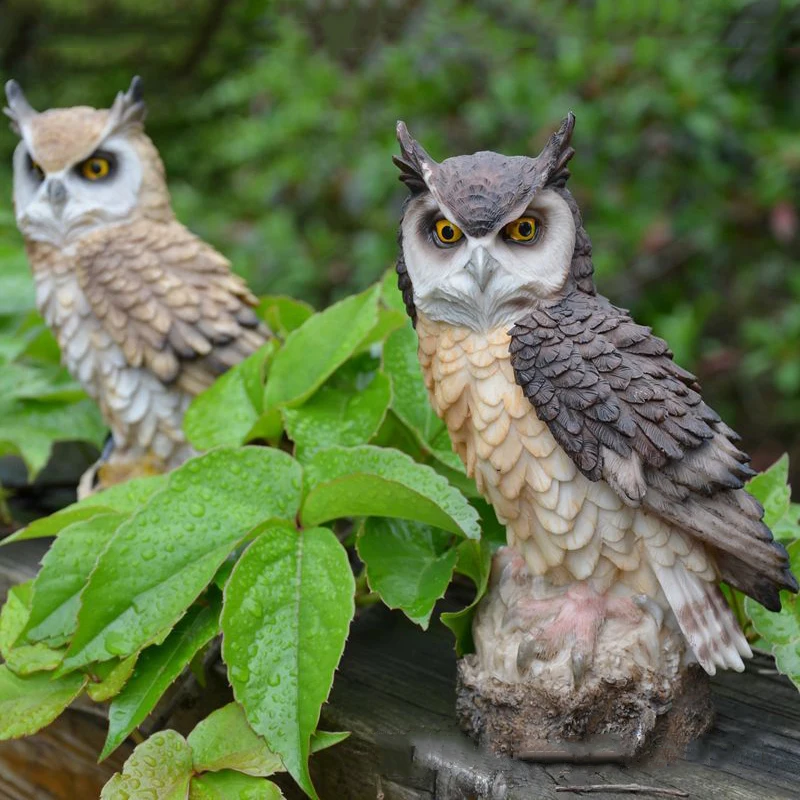 

1 Set White/Black Outdoor Garden Fake Owl Statue Decoy Pest Deterrent Scare Bird for Garden Lawn Path Yard Decoration Statues
