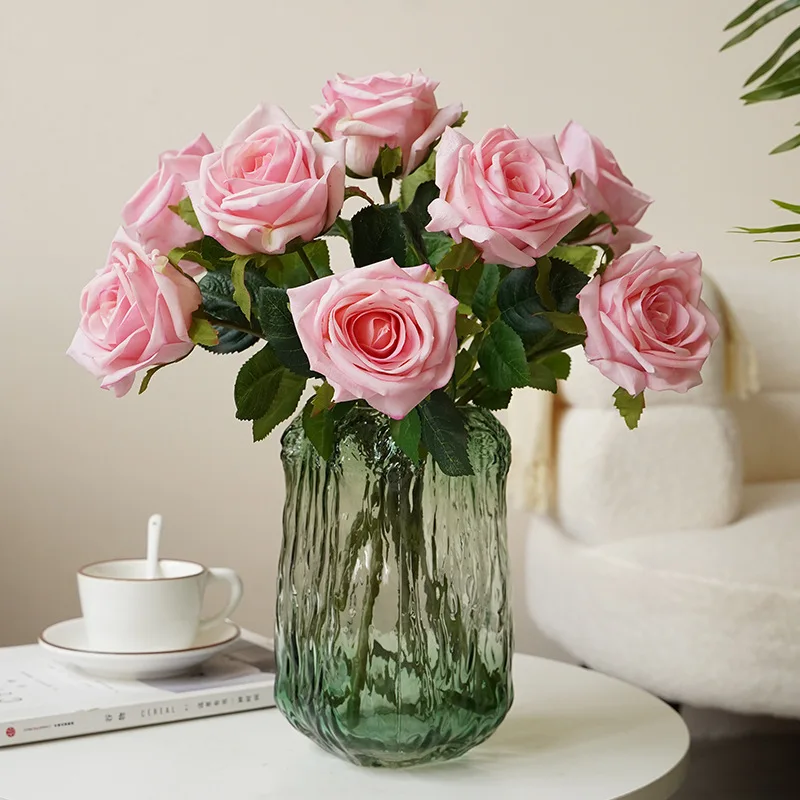 

Искусственная шелковая ветка розы, искусственный цветочный узор, аксессуары для свадебных цветочных композиций, домашний декор, подарок на день Святого Валентина, 6 шт.