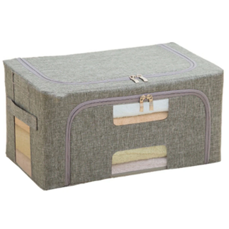 

Foldable Waterproof Oxford Cloth Clothes With Zipper Storage Box Large Capacity Clothing Storage Box Cotton Quilt Multifunction