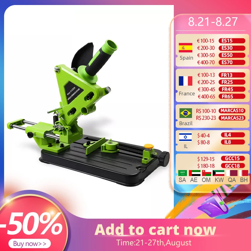 Держатель для резака ALLSOME, подставка для резака для 100/115/125 мм, фиксированный универсальный инструмент для аксессуаров Держатель для резака ALLSOME, подставка для резака для 100/115/125 мм, фиксированный универсальный инструмент для аксессуаров