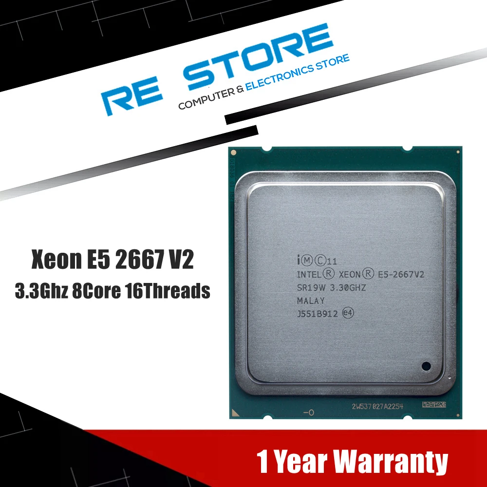 

Intel Xeon E5 2667 v2 3.3Ghz 8Core 16Threads 25MB Cache SR19W 130W Processor