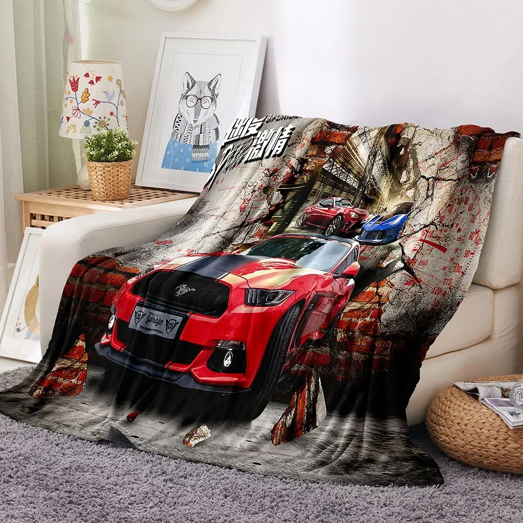 

Modern Fashion Red Cool Movie Truck Car Desogn Soft Throw Blanket for Home Bedroom Bed Travel Office Rest Cover Flannel Blanket