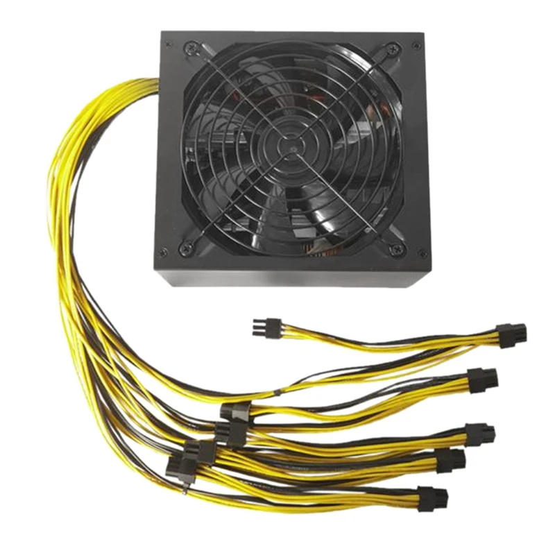 

2000W PC Power Supply For Bitcoin Mining ATX ETH Mining Machine Support 8 Display Cards GPU 2000W Max For Bitcoin Miner