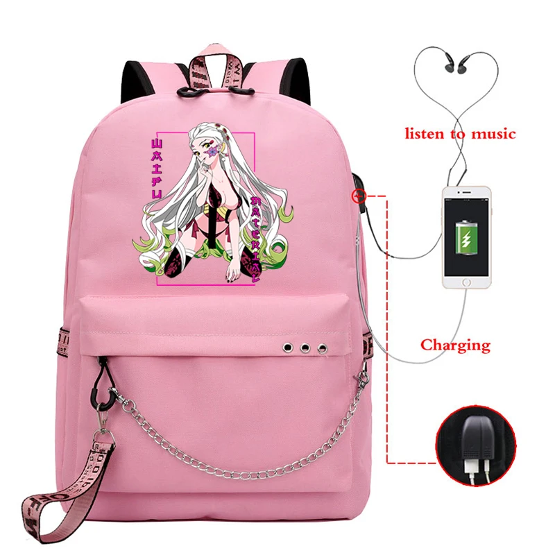 

Demon Slayer Canvas Shoulders Bag Sexy Daki Bookbag College Student Harajuku Kids Anime Bag Demon Slayer Unisex Backpack Travel