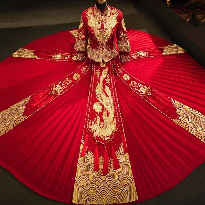 Китайское свадебное платье Xiuhe в стиле ретро