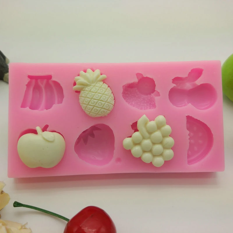 

3D Kinds of Fruits Silicone Cake Mold Strawberry Apple Pineapple Cherry Banana Sugar Craft Tools Cake Decorating Tools Bakeware