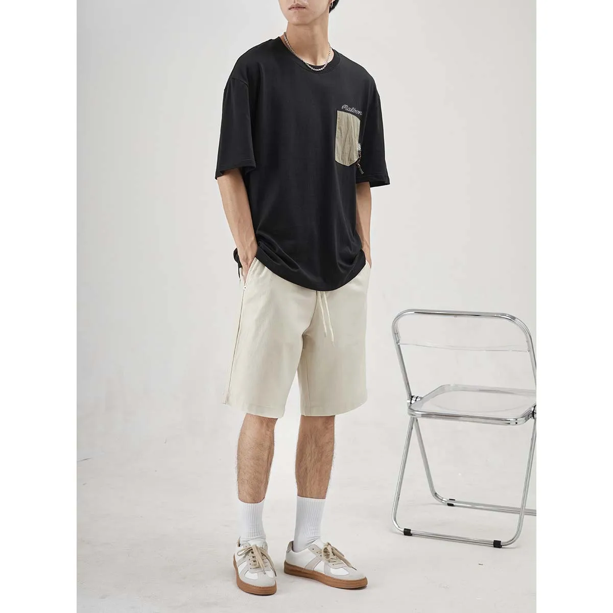 100% Cotton Malbon Golf T Shirt Men Short Sleeve 2023 Summer High Quality Tees Classic Fashion Clothes Panel Design