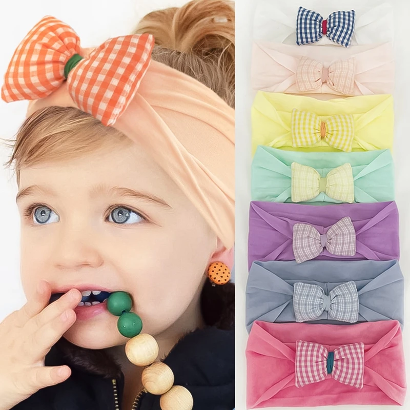 

Ribbon Bow Baby Nylon Headbands Soft Girls Hairbands Hair Bow Elastics For Baby Girls Turban Toddlers Kids Hair Accessories