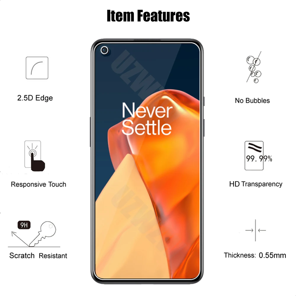 For OnePlus Nord CE 2 5G N200 N100 N10 Nord 2 5G 9 9R One Plus 8T Plus 7 7T 6 6T 5 5T Protective Tempered Glass Screen Protector