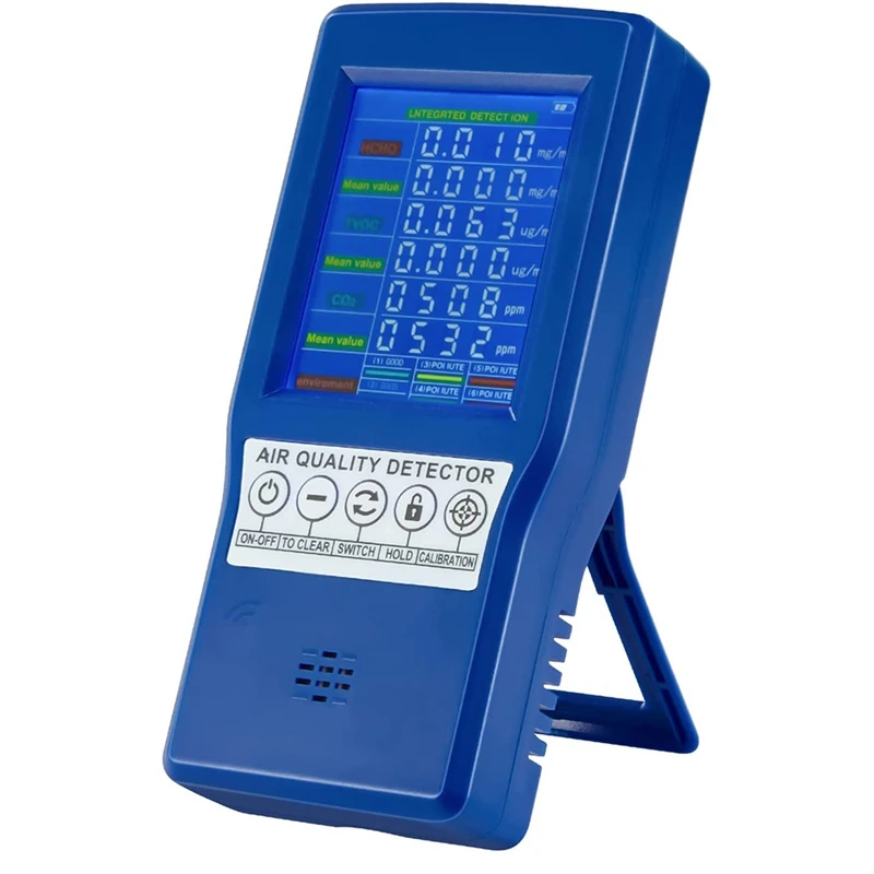 

Air Quality Detector CO2 Meter with LCD Display, Real-Time Monitoring for HCHO TVOC for Home and Office