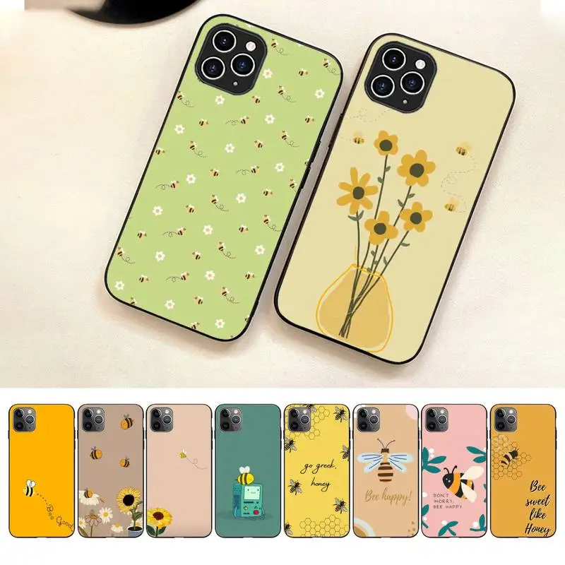

Cartoon Animal Little Yellow Bees Phone Case For Iphone 7 8 Plus X Xr Xs 11 12 13 14 Se2020 Mini Pro Max Case