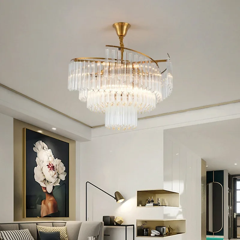 

Подвесная лампа дневного света, декор комнаты, светодиодная художественная люстра, роскошная спиральная круглая хрустальная люстра в стиле постмодерн для гостиной, украшение интерьера