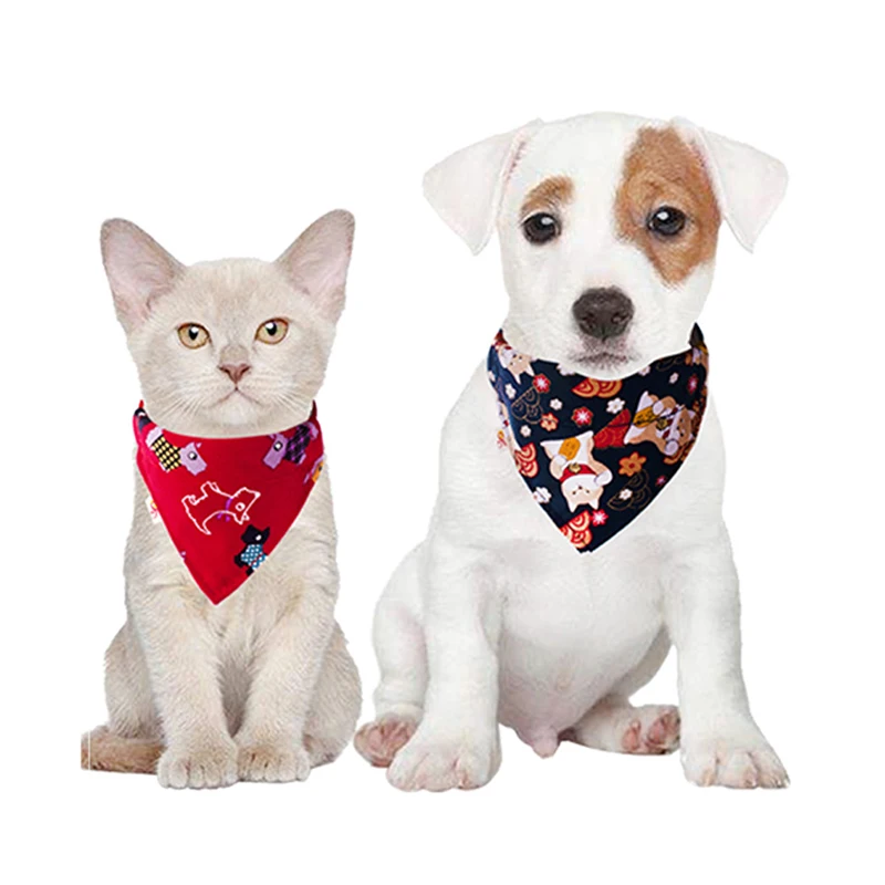 

Pet Dog Bandana Collar Neckerchief Triangle Neck Scarf Saliva Towel Cute Cartoon Animal Pattern Pet Accessories Supplies