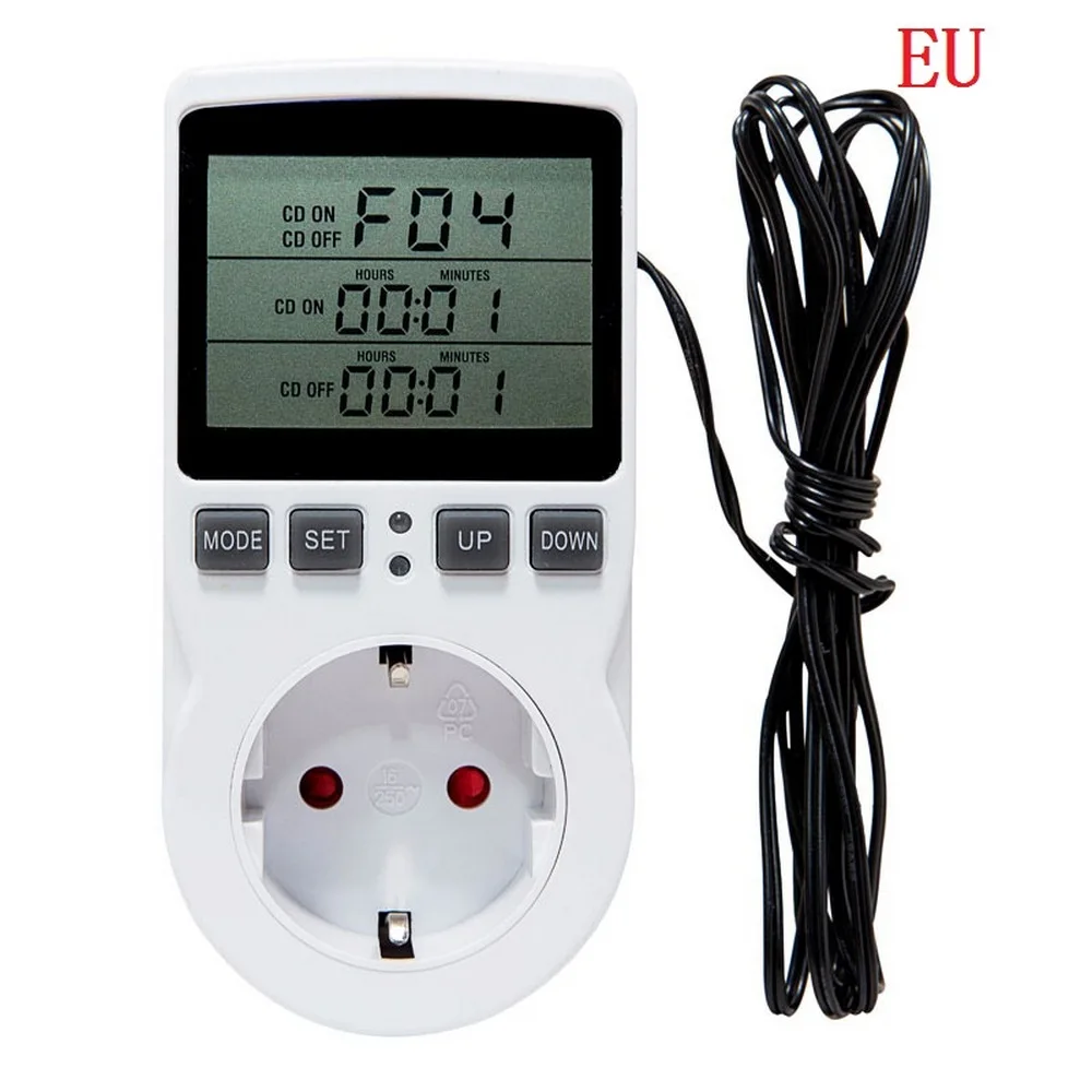 

New Multifunctional Thermostat Electronic Digital Timer Temperature Controller Socket with Timing Switch Sensor Probe 110-220V
