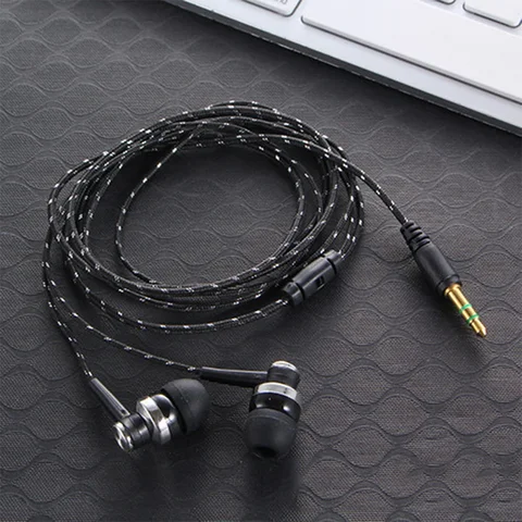 Проводные наушники-вкладыши стерео 3,5 мм нейлоновый плетеный кабель наушники гарнитура с микрофоном для ноутбука смартфона подарки
