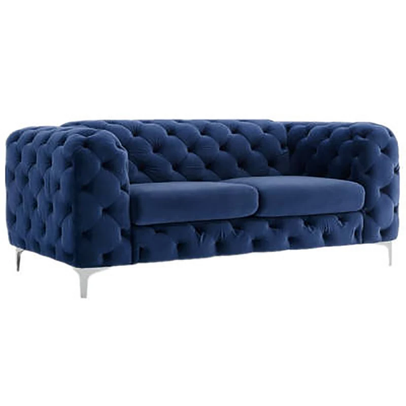 

Modern Design 2023 navy color velvet three seat modern style living room sofa chair with velvet