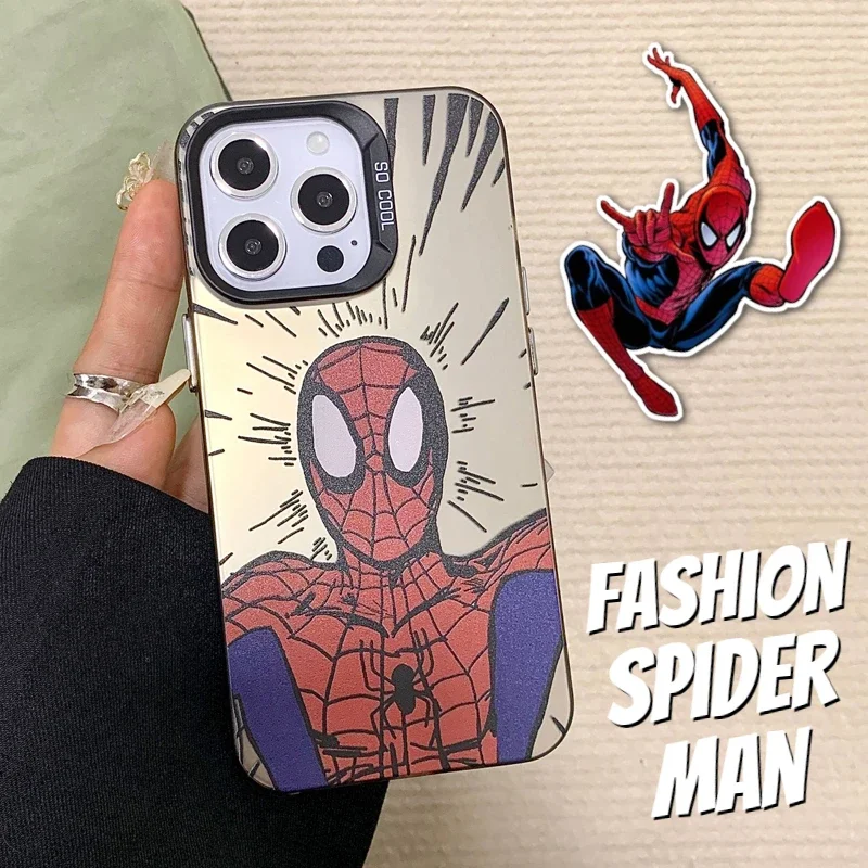Модный матовый чехол для телефона Человек-паук iPhone 11 12 13 14 15 Pro Max Promax X XS XR защитный