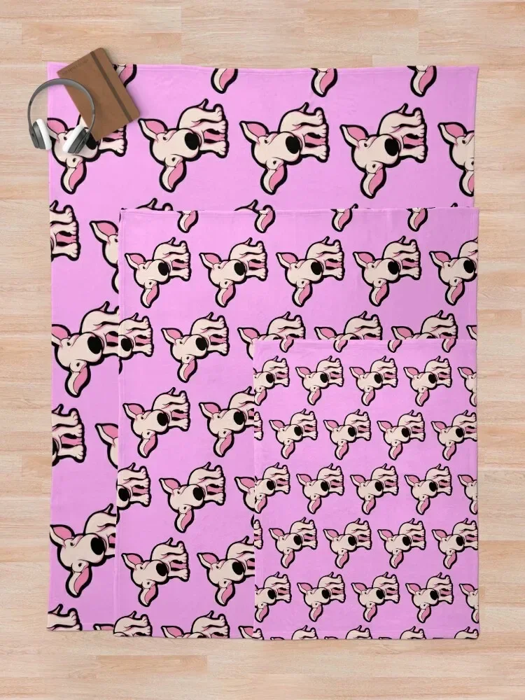 Одеяло бледно-розовое клетчатое для маленьких щенков