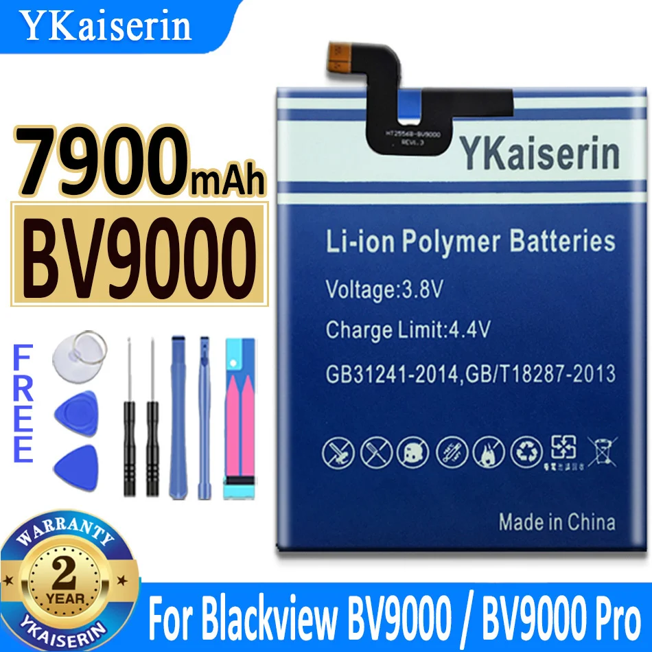 

Аккумулятор ykaisсеребрин Bv9000 7900 мАч для Blackview BV9000 Pro BV9000pro, умная быстрая литий-ионная батарея + батарея для отслеживания кода
