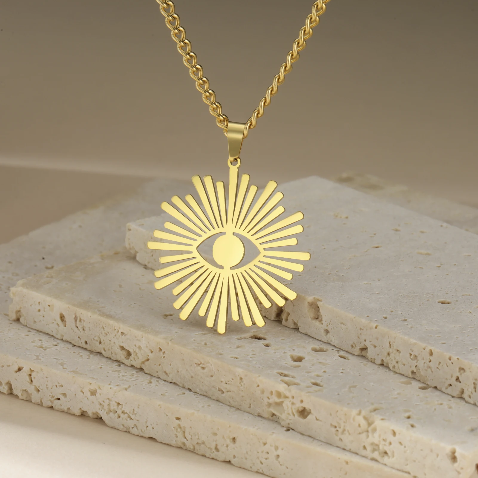 Ожерелье с кулоном сглаза из нержавеющей стали