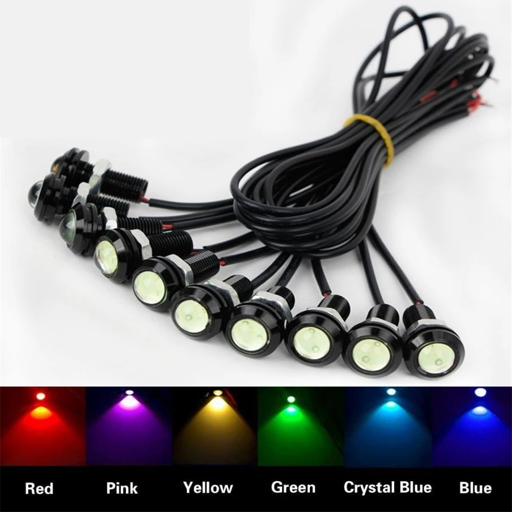 

10PCS / Pack 18MM 23MM Car Eagle Eye DRL Led Daytime Running Lights LED 12V Backup Reversing Parking Signal Automobiles Lamps