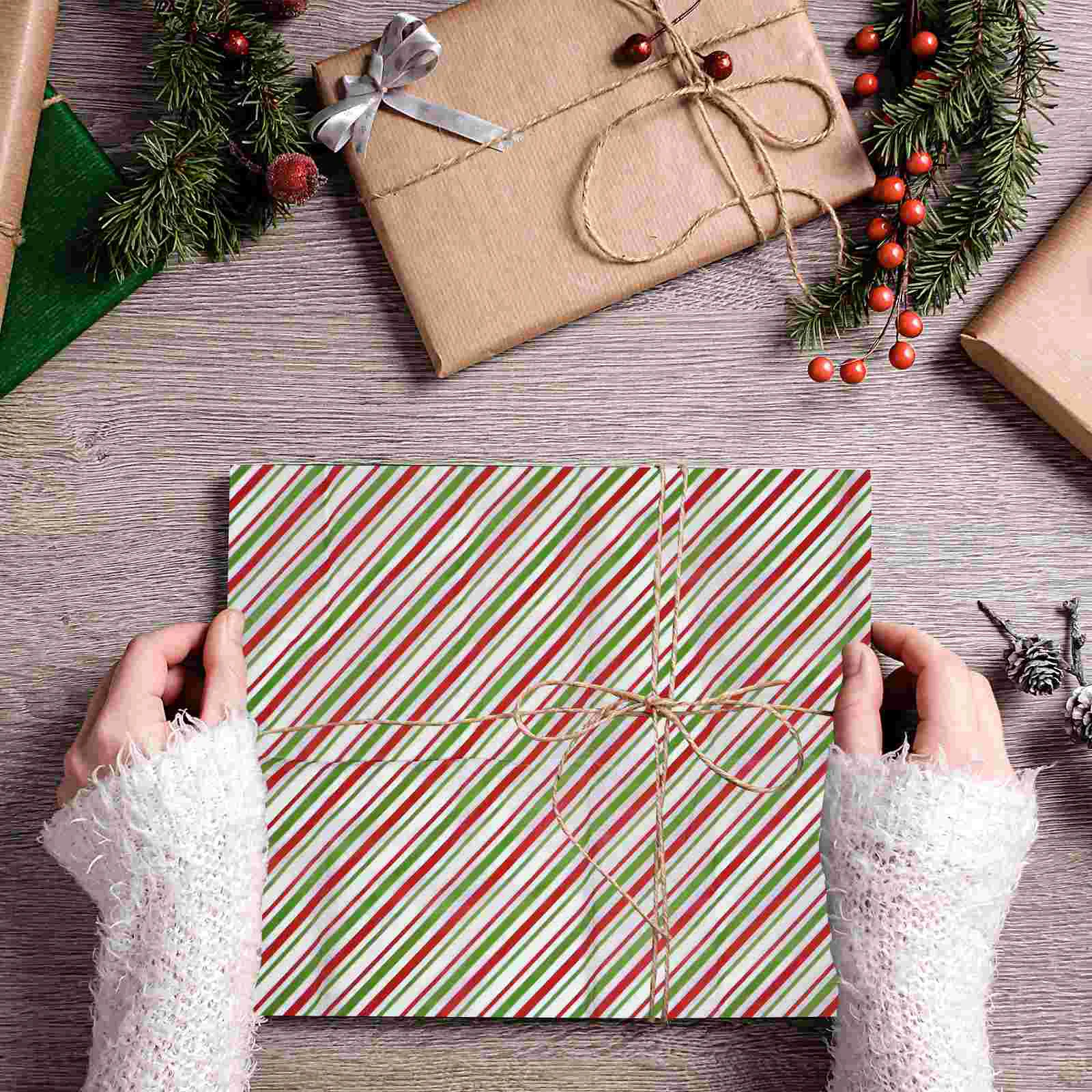 

20 Sheets Printed Paper Wrap Flower Paper Wrap Santa Wrapping Paper Craft Paper Sheet Christmas Craft Paper