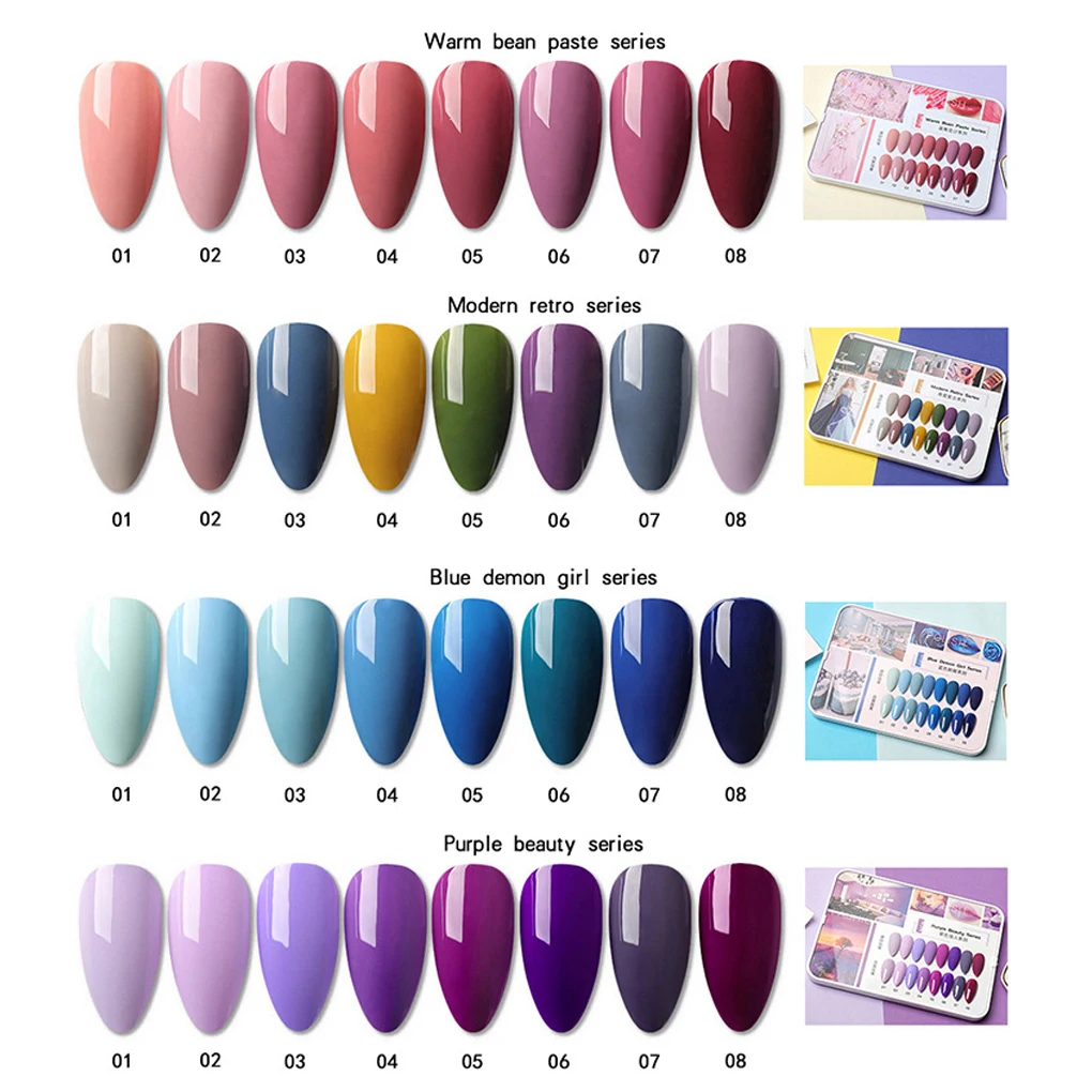 

Набор гель-лаков для ногтей, 8 шт.