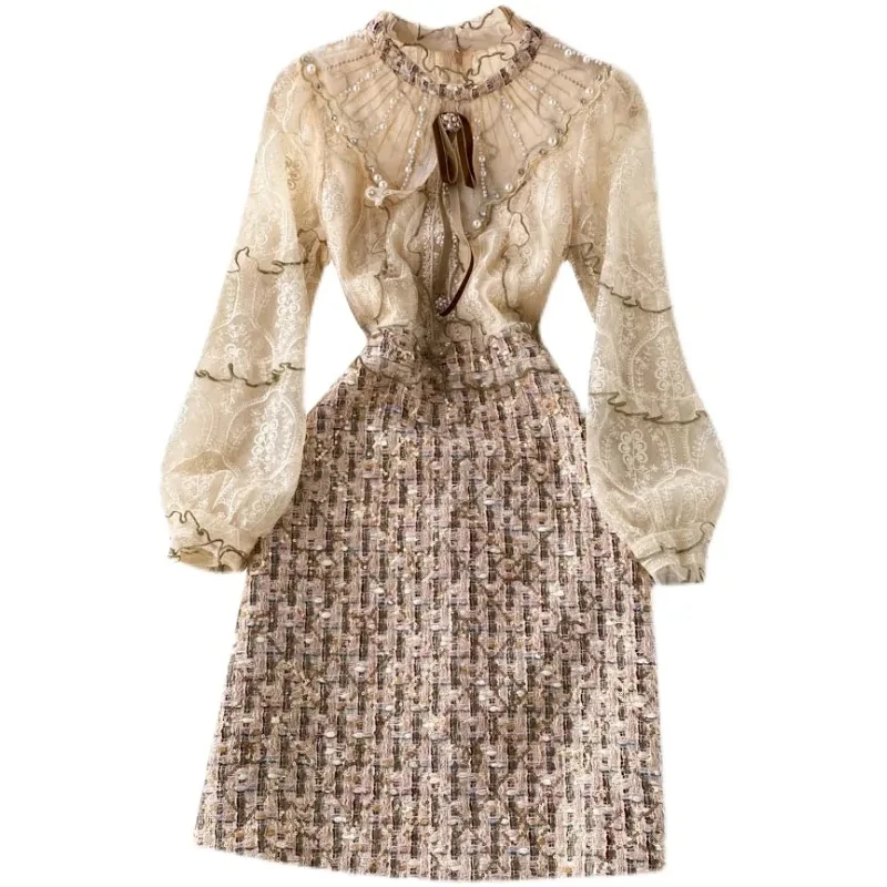 Высококачественная роскошная женская маленькая ароматная юбка во французском