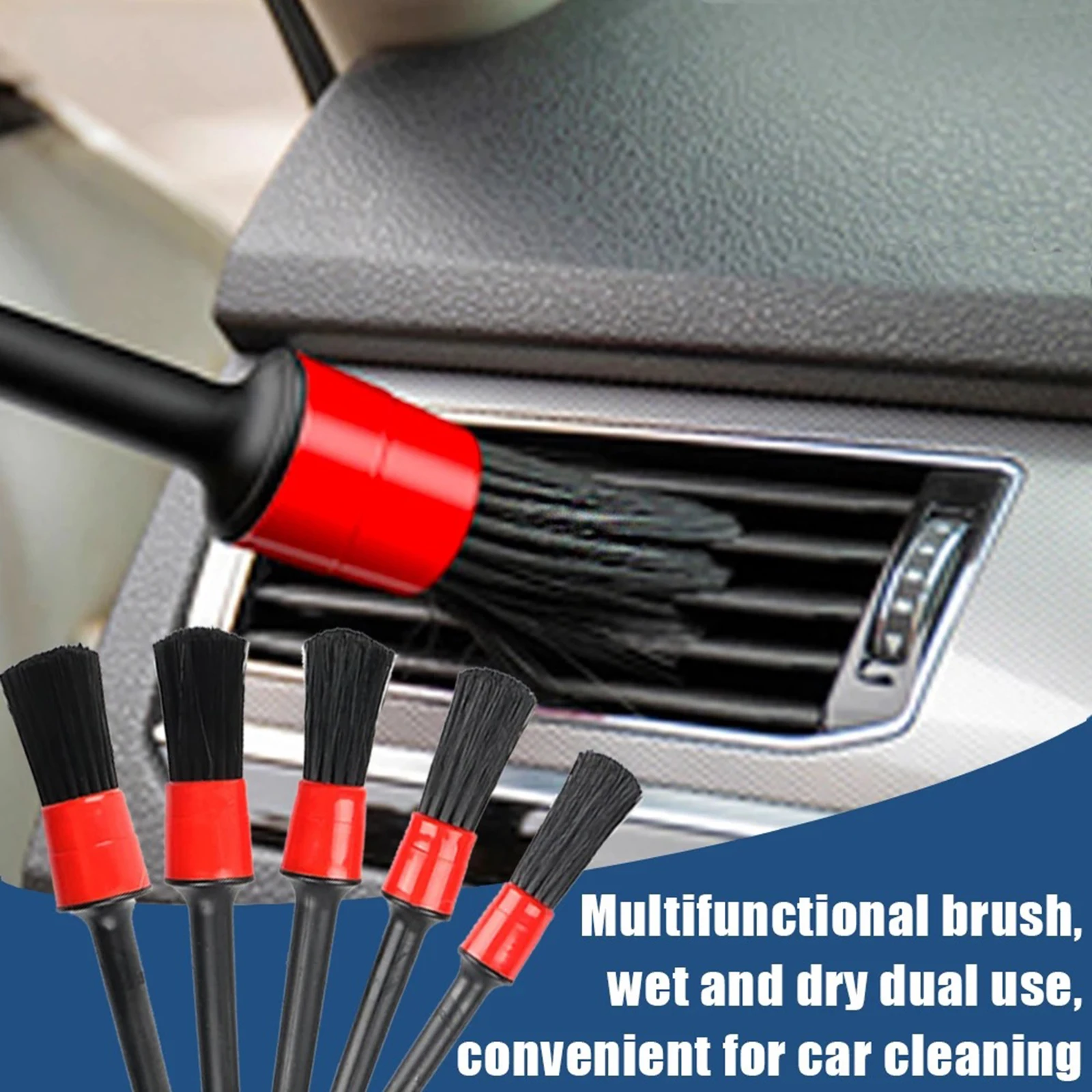 

Car Exterior Interior Detail Brush 1pcs/ 5pcs Boar Hair Bristles Car Detailing Brush Auto Detail Tools Dashboard Cleaning Brush
