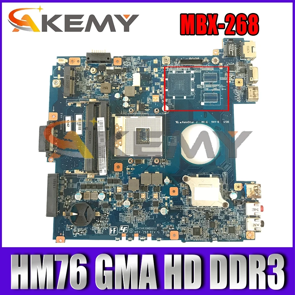 

AKEMY A1893195A MainBoard For MBX-268 Laptop motherboard HM76 GMA HD DDR3 works