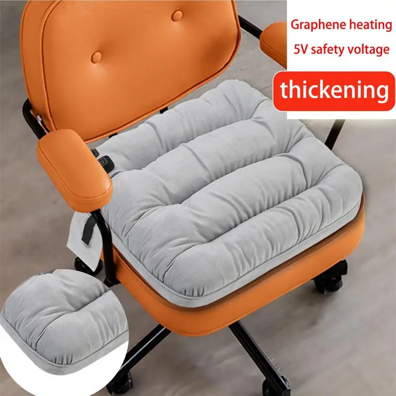 

Car Heated Cushion USB Square Electric Rapid Heating Cushions Seat Non-slip Thermal Automobiles Seat Covers Warmer Pad