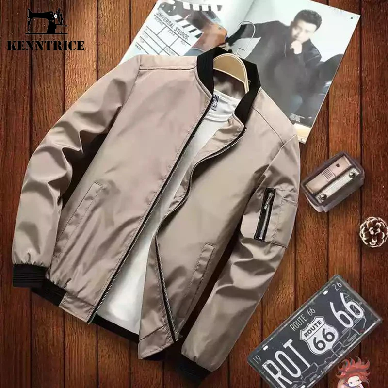 

Kenntrice New Autumn Jackets for Men Fashion Trend Thin Wild Jacket Casual Long Sleeve Stand Collar Coat Mens Clothing Oversize