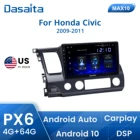 Автомобильный GPS-навигатор Dasaita, Android 10,0, для Honda Civic 2007, 2008, 2009, 2010, 2011, с 1 Din, автомобильный радиоприемник с HD-экраном 10,2 дюйма