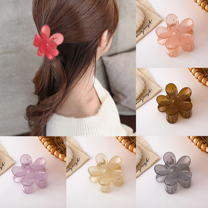 

Sweet Flower Shape Hair Clips for Women Girls Hair Claw Chic Barrettes Claw Crab Hairpins Styling Bohemia Hair Accessories Gift