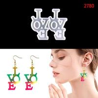 love valentine series earring pendant resin silicone mold diy letter jewelry pendant epoxy mold jewelry making supplies