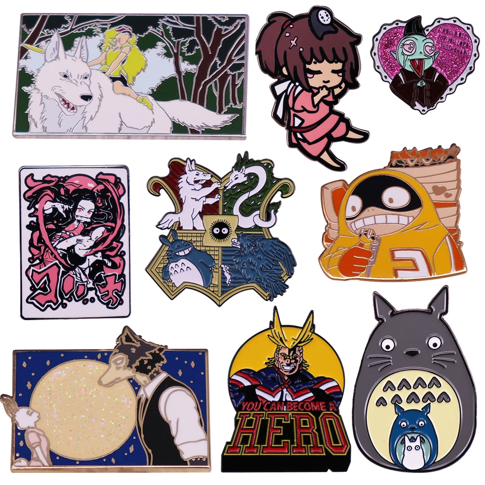 Милые значки из аниме вещей эмалированная заколка ювелирные броши на одежду