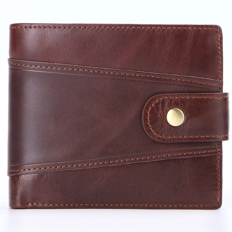 

Мужской винтажный кошелек из натуральной воловьей кожи, бумажники с Rfid-защитой, кожаная сумочка для мужчин, качественный бумажник для кредитных карт и мелочей