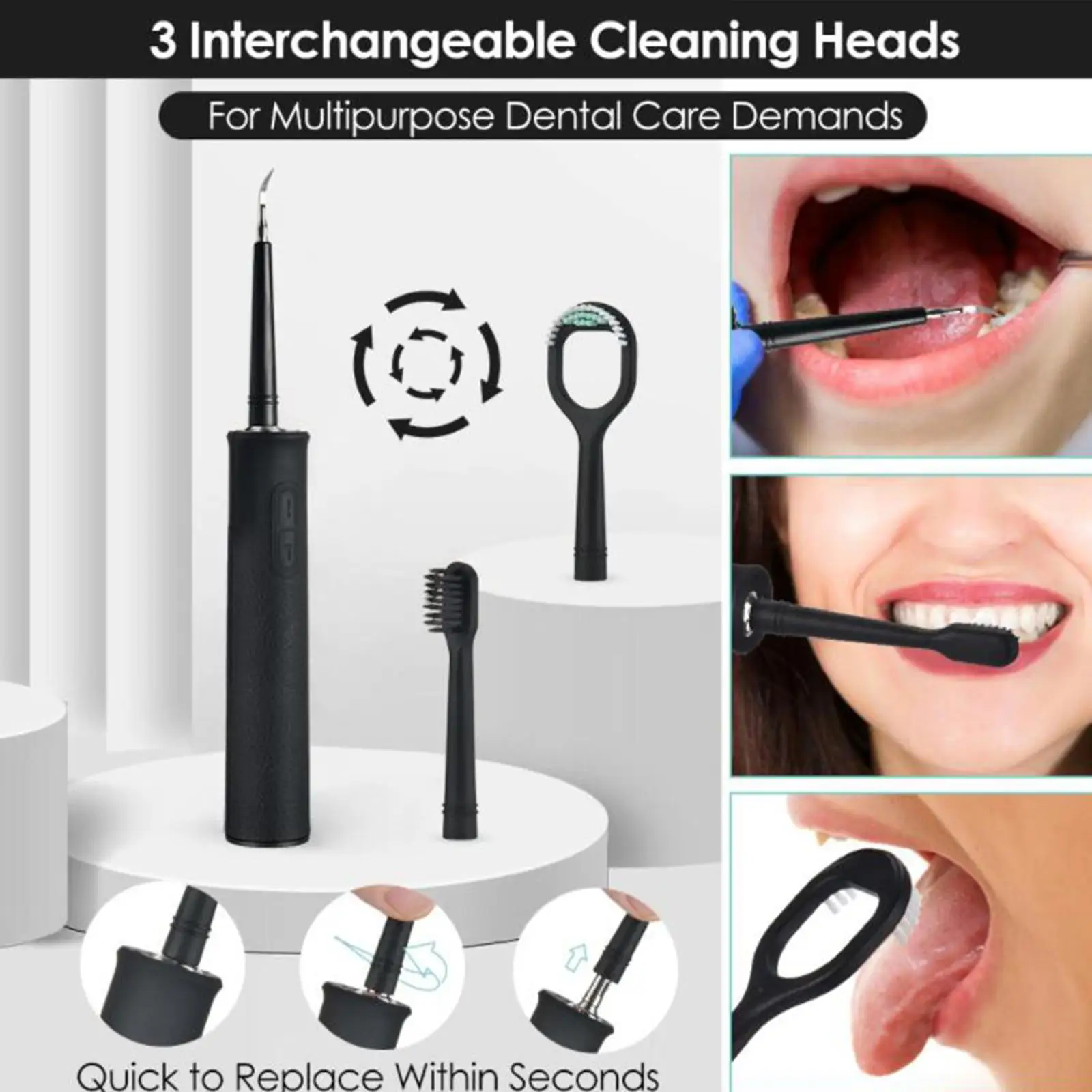 

Teeth Stains Cleaner Electric Scaler Calculus Plaque Remover Kit