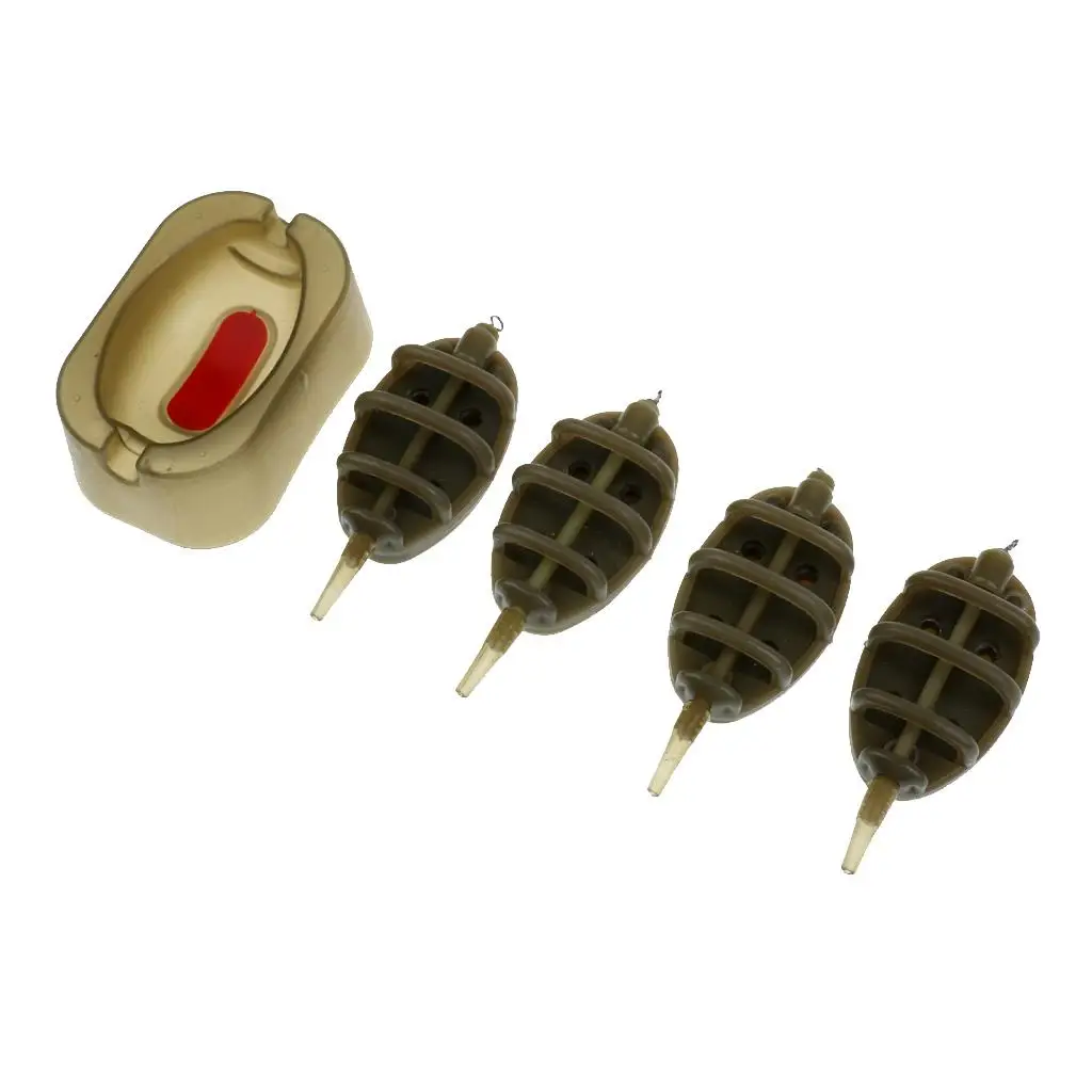 

Fishing Method Feeders Set 15g 20g 25g 35g Carp Fishing Bait Cage - 4 Feeders with Mould