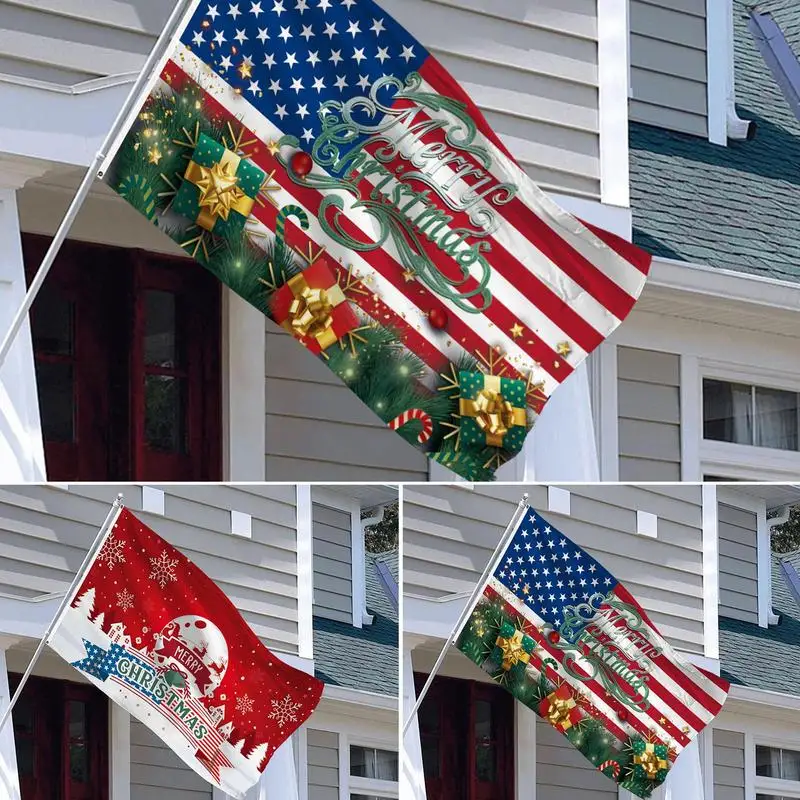 

Christmas Flag 3x5FT Double-sided Polyester Merry Christmas Home Decor Durable Flag Christmas Decorations Supplies Accessories