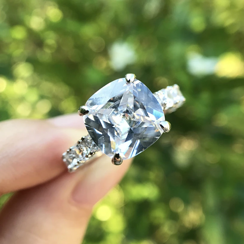 

Spring Qiaoer Real 925 Sterling Silver Luxury Bridal Wedding Engagement Ring Sets Fine Jewelry