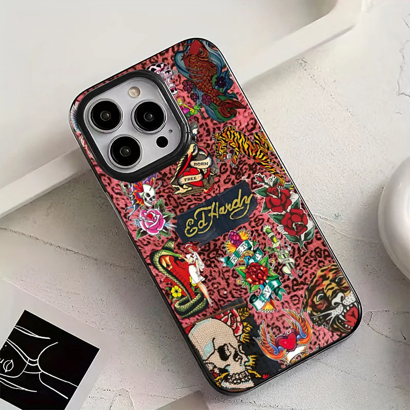 Фото Чехол для телефона с леопардовым принтом, черепом, змеиным тигром для iPhone 16, 15, 14, 13, 12, 11 Pro Max X XS XR XSMax 7, 8 Plus 16e, мягкий чехол №5
