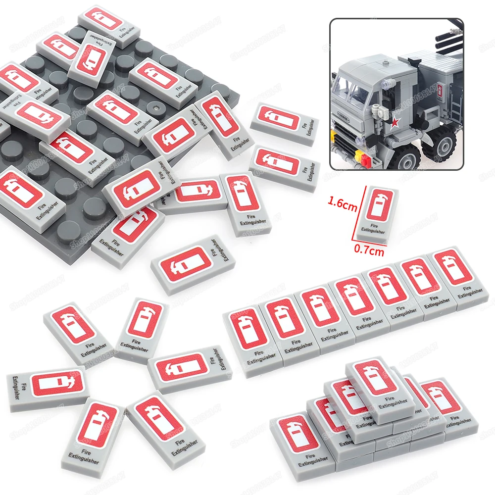 Огнетушитель шаблон печать плитки 3069 строительный блок 1*2 город МОС фигурки