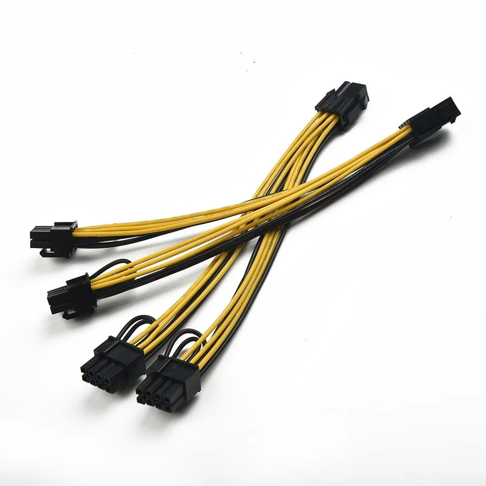 

5pcs Dual 6+2 Pin Male Pci-E Pcie Gpu Power Cables Splitter Adapter 18 AWG Ribbon Cable Wire Video Graphic Card Cable Connector
