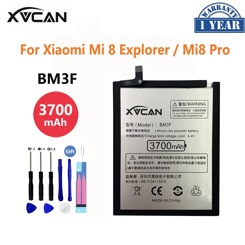 

Original XVCAN High Capacity 3700mAh BM3F Battery For Xiaomi 8 Mi 8 Explorer / Mi8 Pro Phone Replacement Batteries Bateria