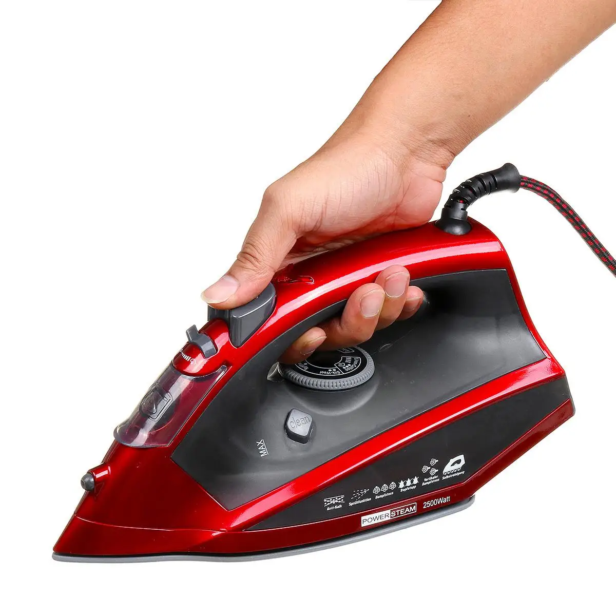 

220V 2500W Electric Steam Iron for Travel Home Garment Steam Generator 4 Speed Clothes Ironing Steamer Coated Plate