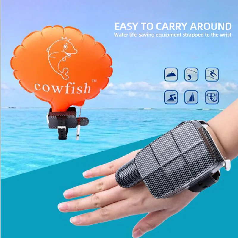 

Anti Drowning Airbag Swim Bracelet with Metal Whistle Compass Safety Device Lifesaving Rescue Wristband for Adults Kids Bracelet