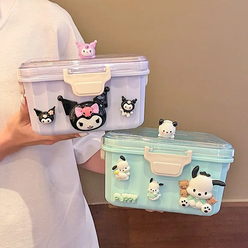 

Sanrio Lunch Box Cute Kuromi Pochacco Cartoon Portable Large Capacity Student Food Bowl Container Chopsticks Spoon Tableware