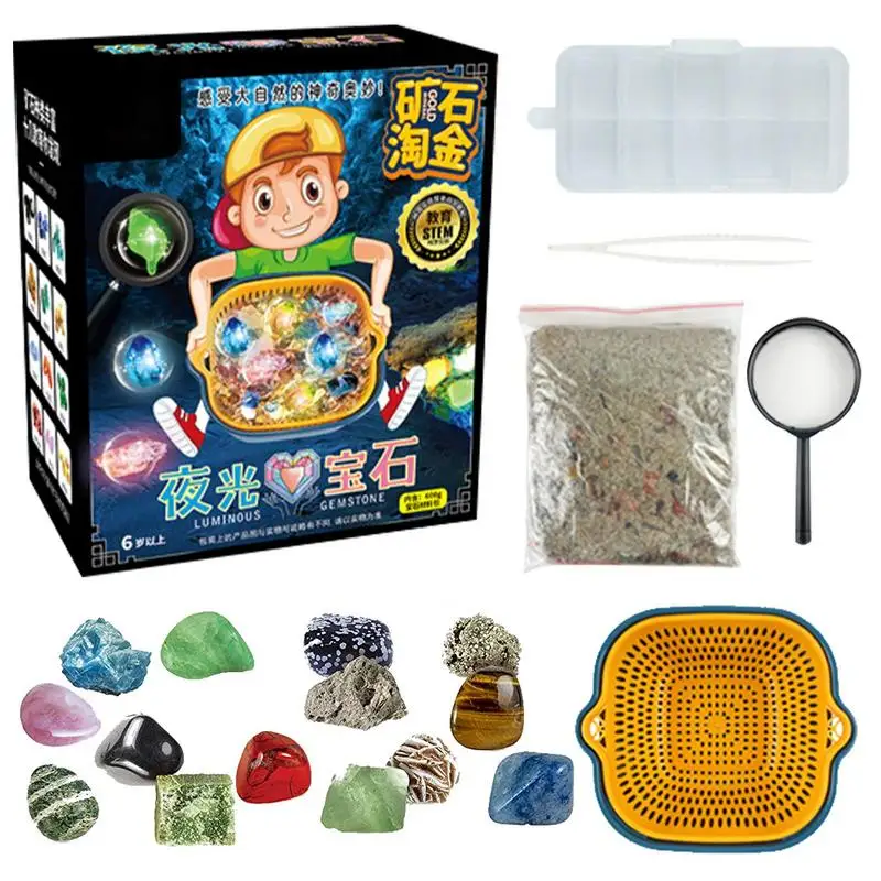

Gemstone Dig Kit Toy Children Washing Gold for Kids Science Educational Excavation Kit STEM Education Geology Party Toys Gifts
